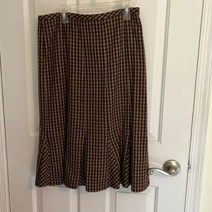 Talbots brown plaid skirt